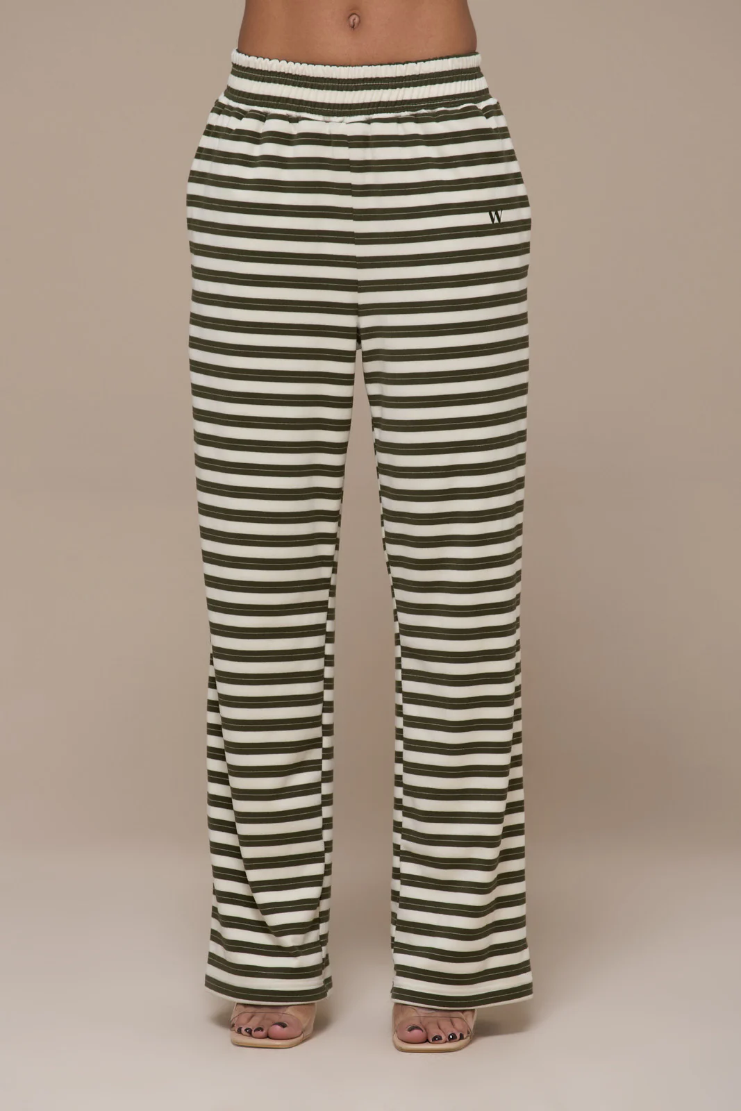 FRANKIE TROUSERS | CREAM & KHAKI STRIPE - Image 10