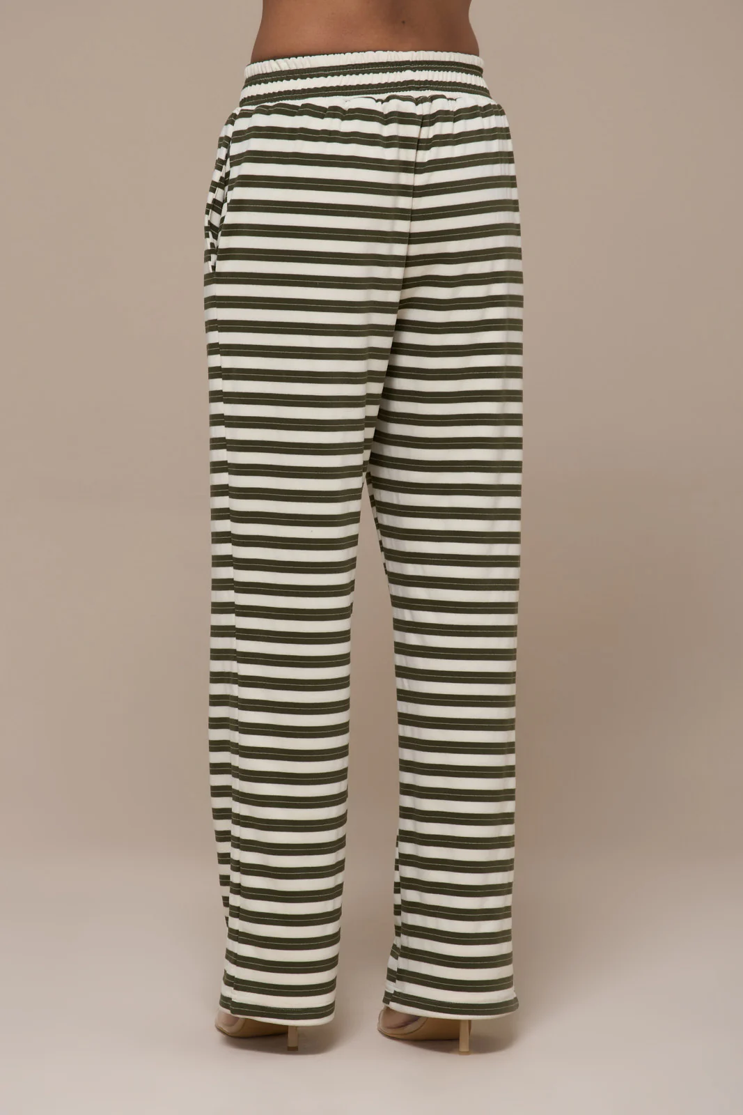 FRANKIE TROUSERS | CREAM & KHAKI STRIPE - Image 12