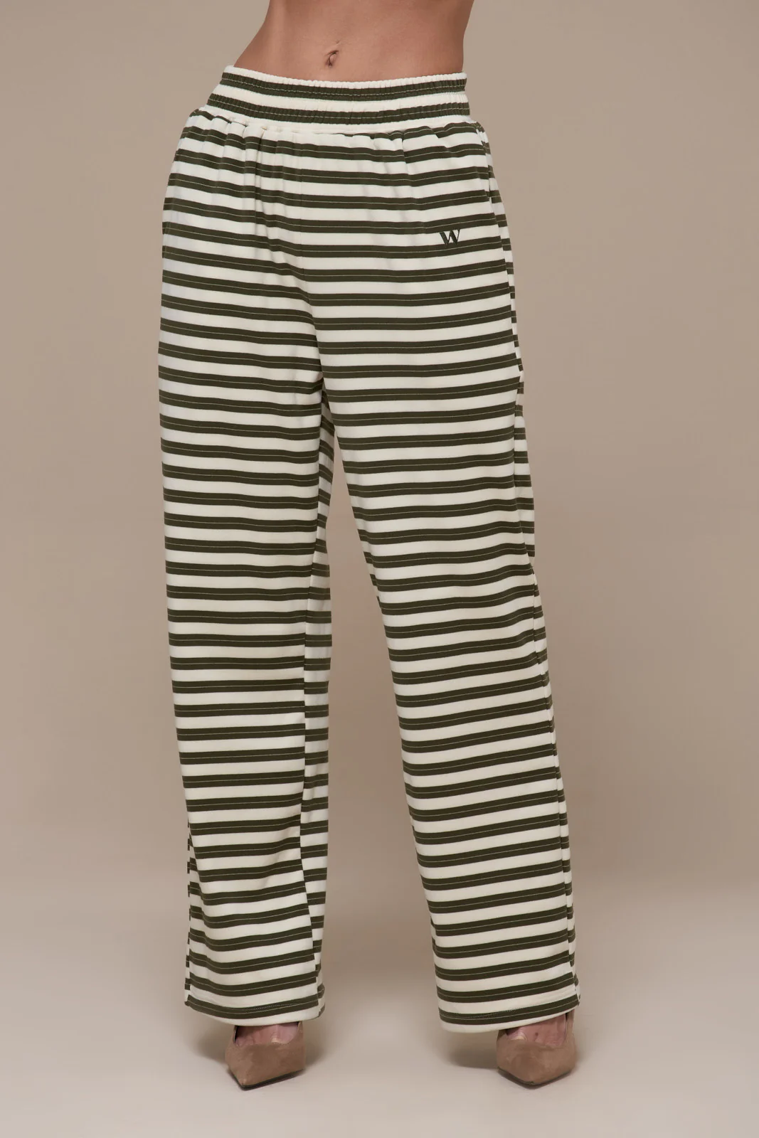 FRANKIE TROUSERS | CREAM & KHAKI STRIPE - Image 19
