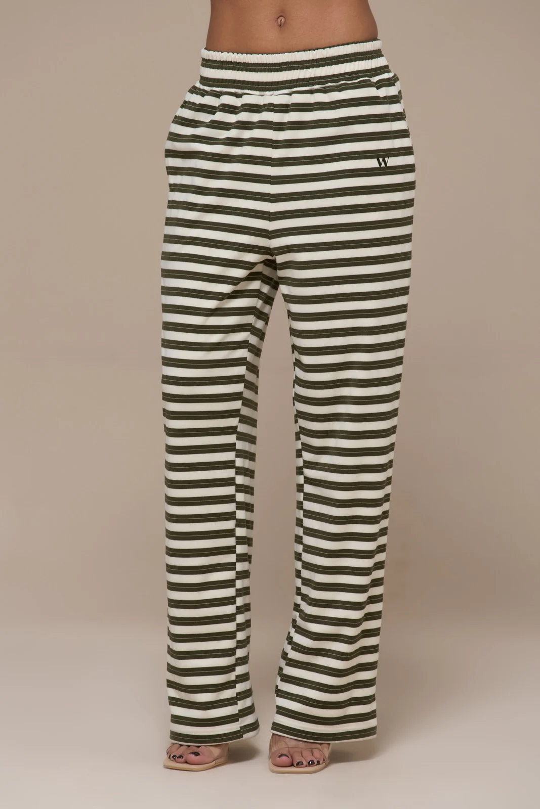 FRANKIE TROUSERS | CREAM & KHAKI STRIPE - Image 8