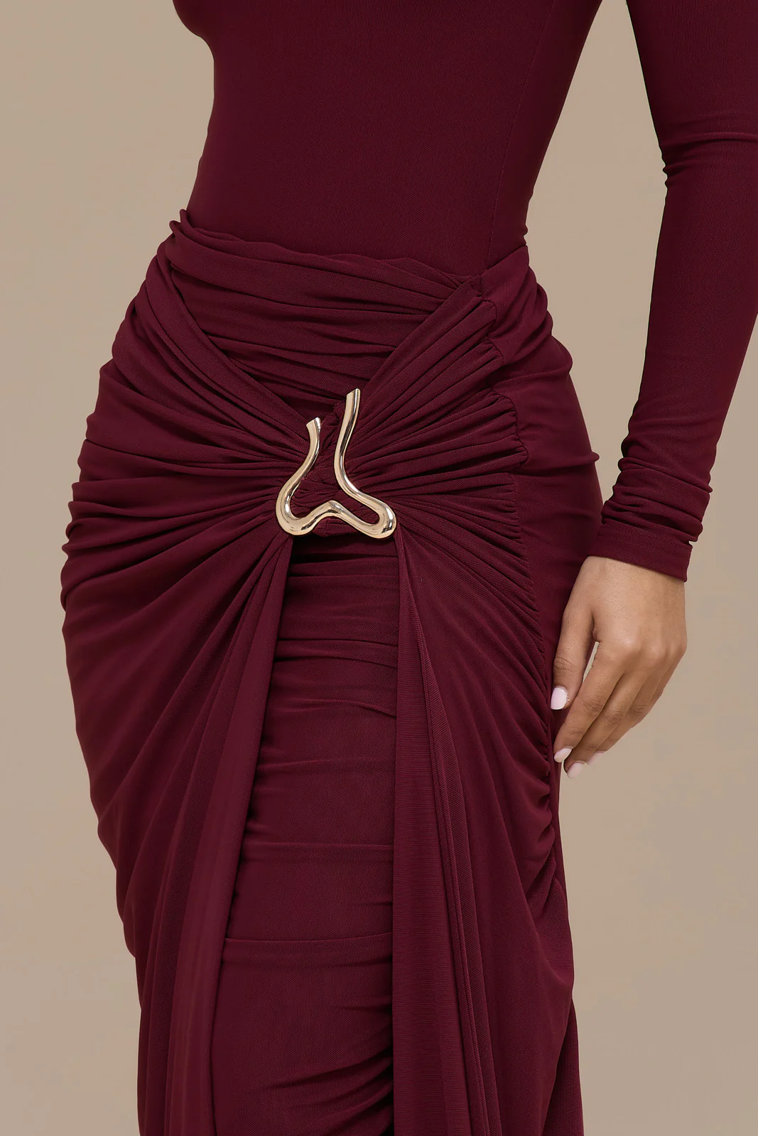 GIA MAXI SKIRT | WINE - Image 3