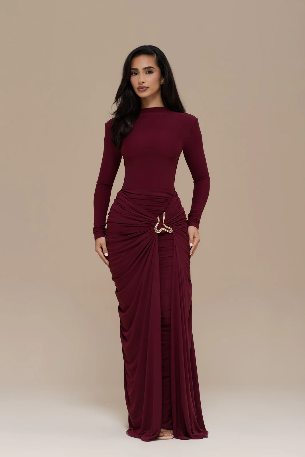 GIA MAXI SKIRT | WINE - Image 4