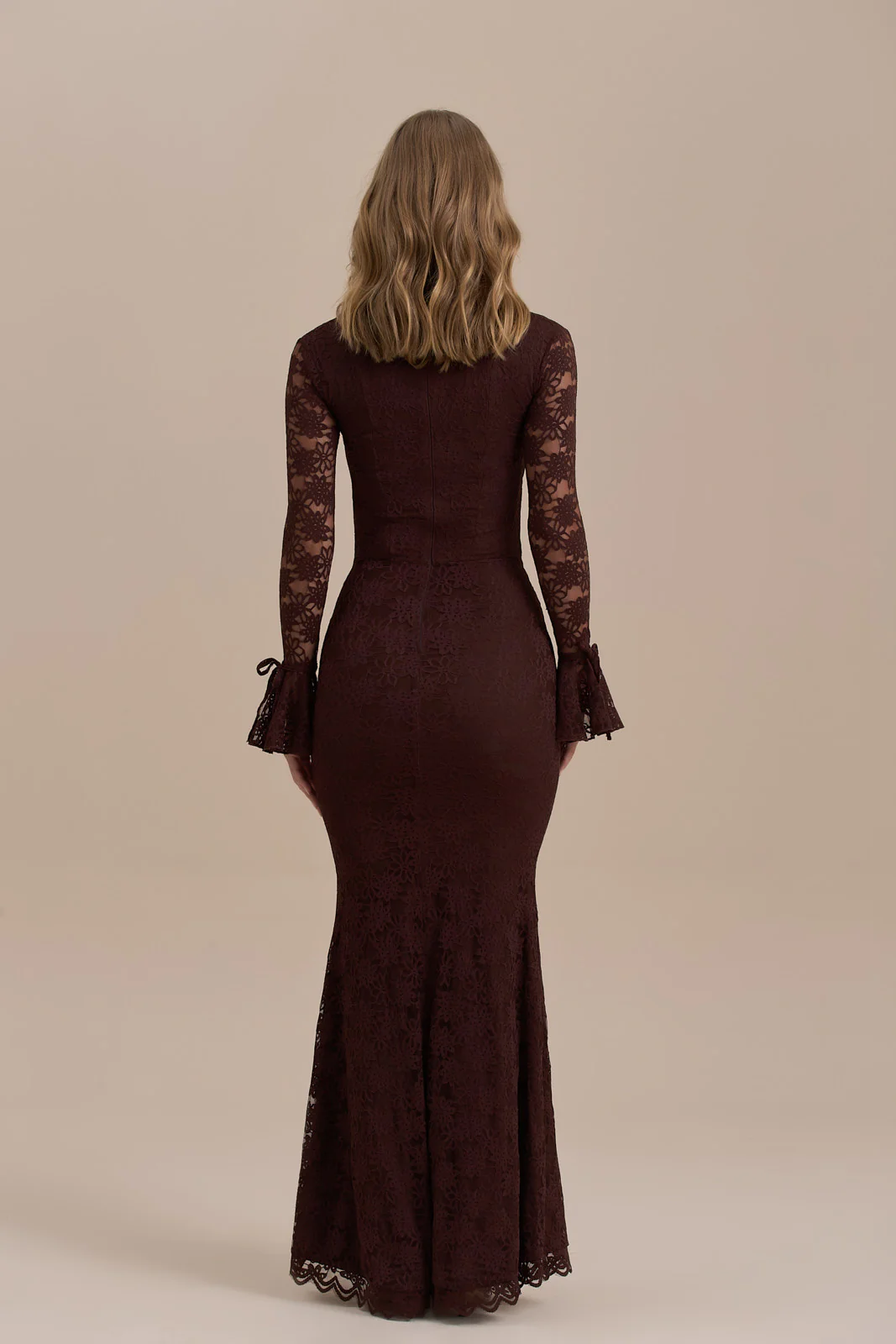 JULIETTE LACE MAXI DRESS | CHOCOLATE - Image 4