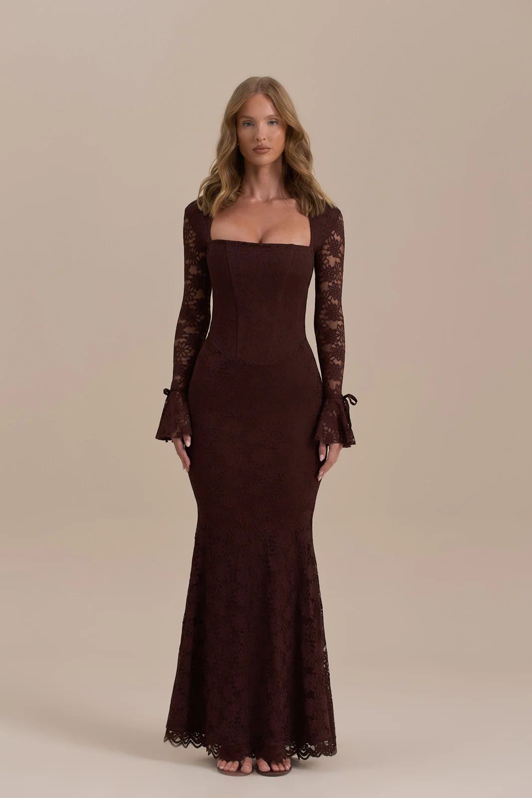 JULIETTE LACE MAXI DRESS | CHOCOLATE - Image 5