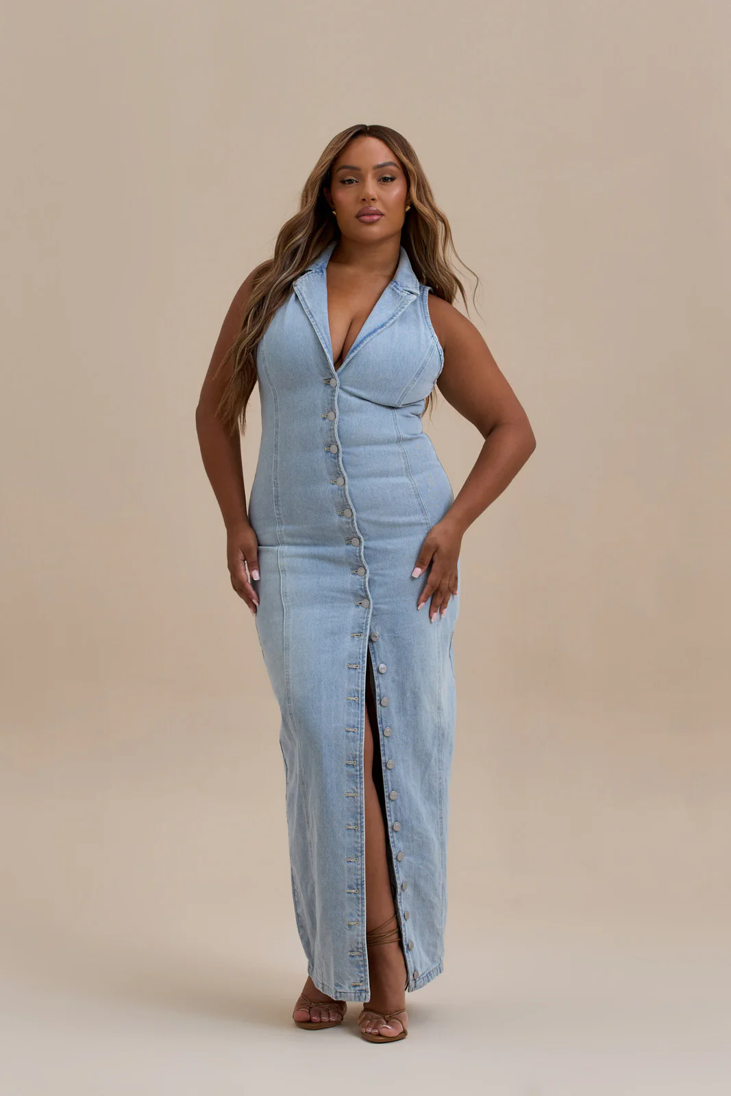 KENNY MAXI DRESS | MID WASH DENIM - Image 12