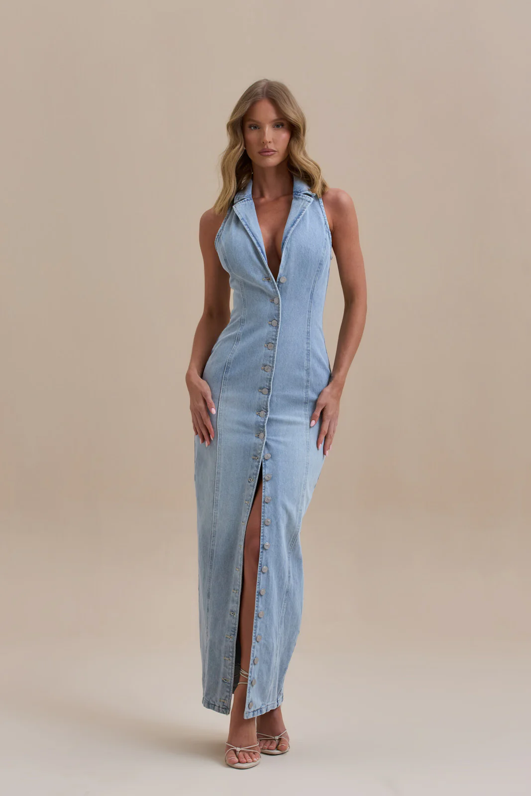 KENNY MAXI DRESS | MID WASH DENIM - Image 6