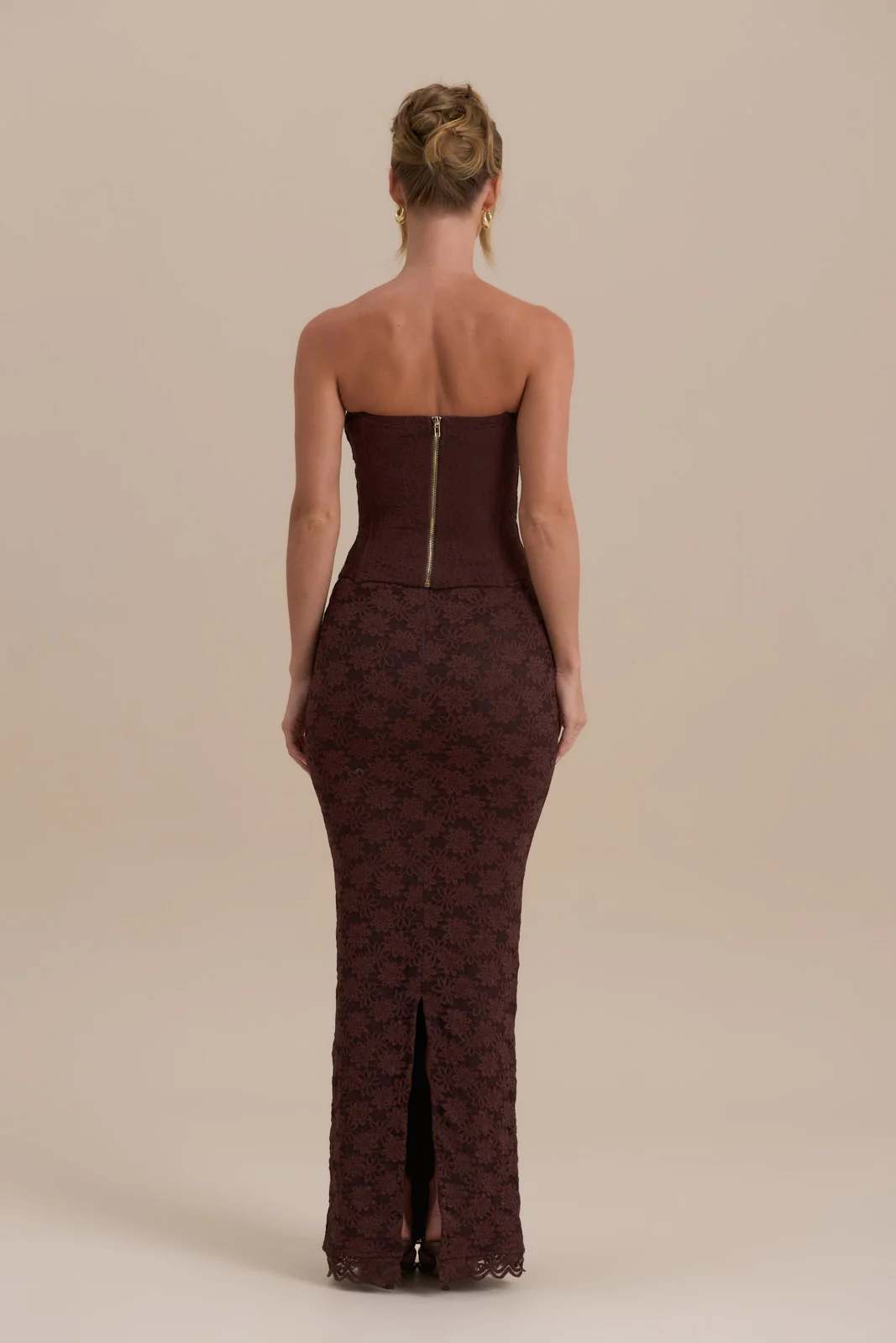 LACIE MAXI SKIRT | CHOCOLATE LACE - Image 4