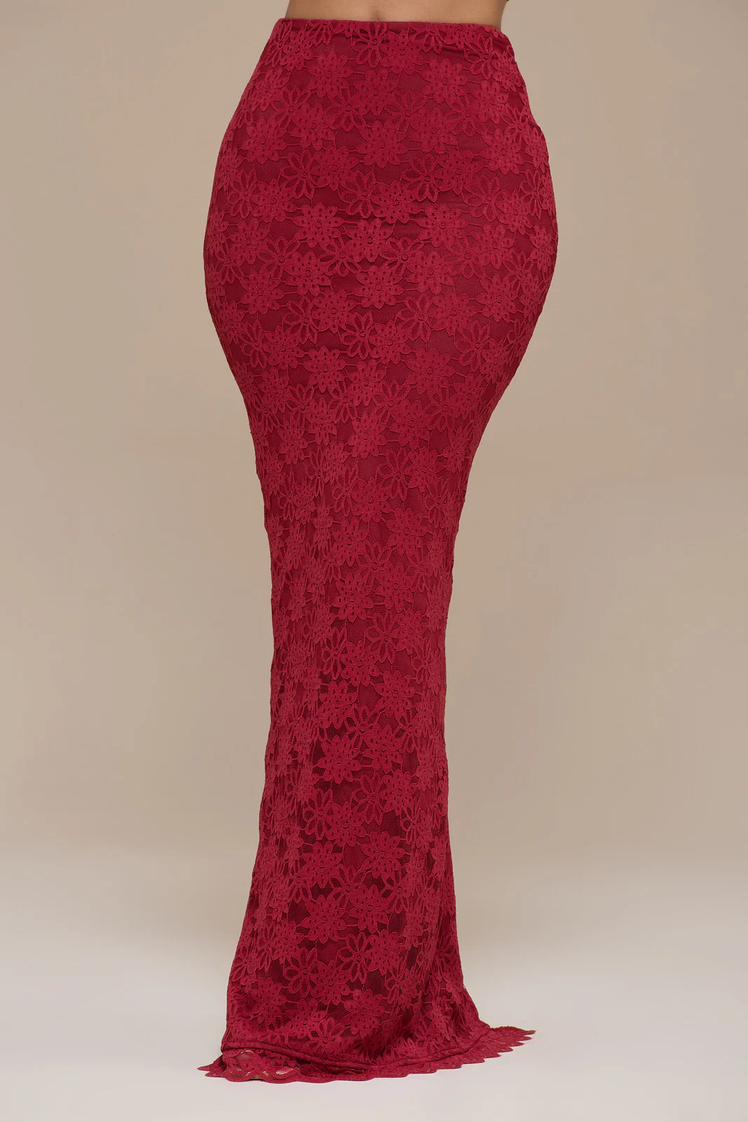 LACIE MAXI SKIRT | RED LACE - Image 4