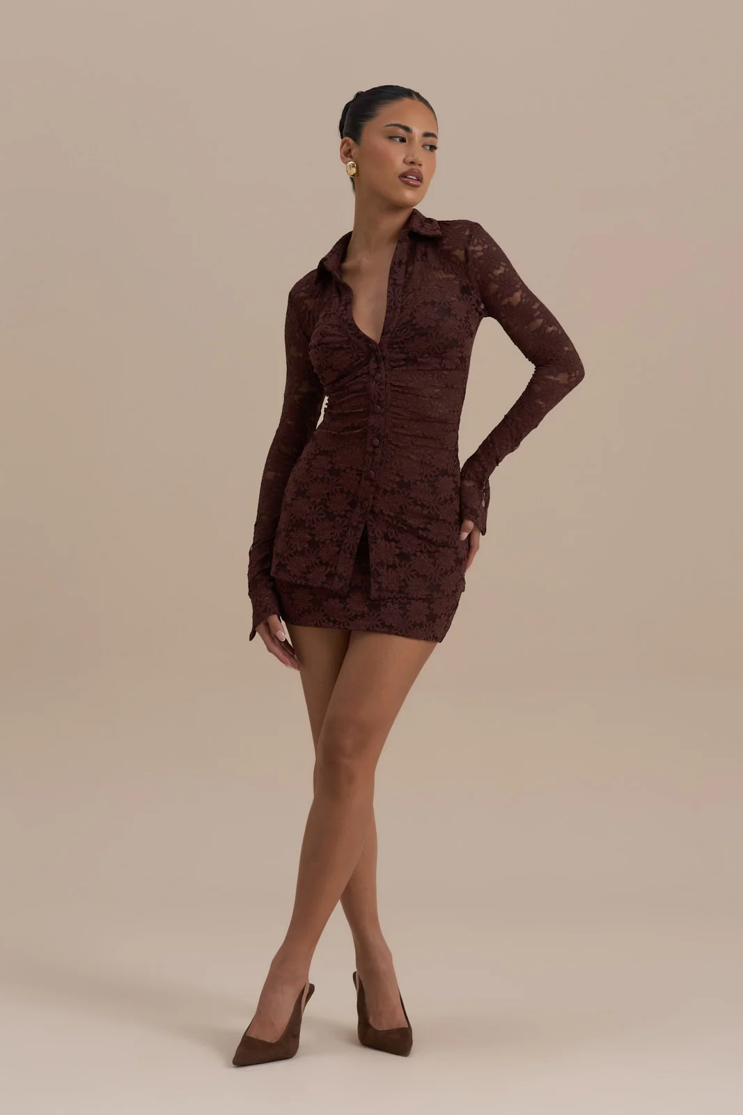 LACIE SKORT | CHOCOLATE LACE - Image 2