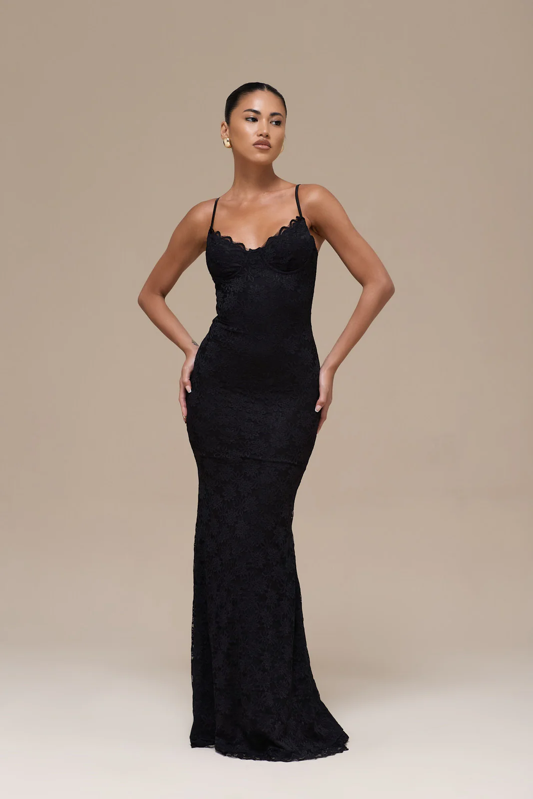 LEAH LACE MAXI DRESS | BLACK - Image 5