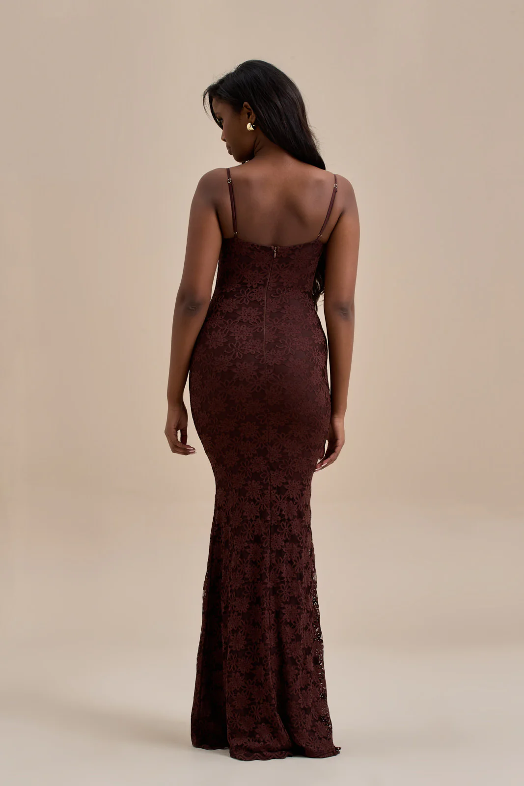LEAH LACE MAXI DRESS | CHOCOLATE - Image 15