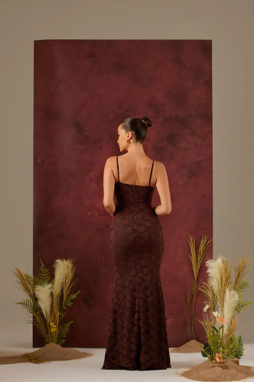 LEAH LACE MAXI DRESS | CHOCOLATE - Image 19
