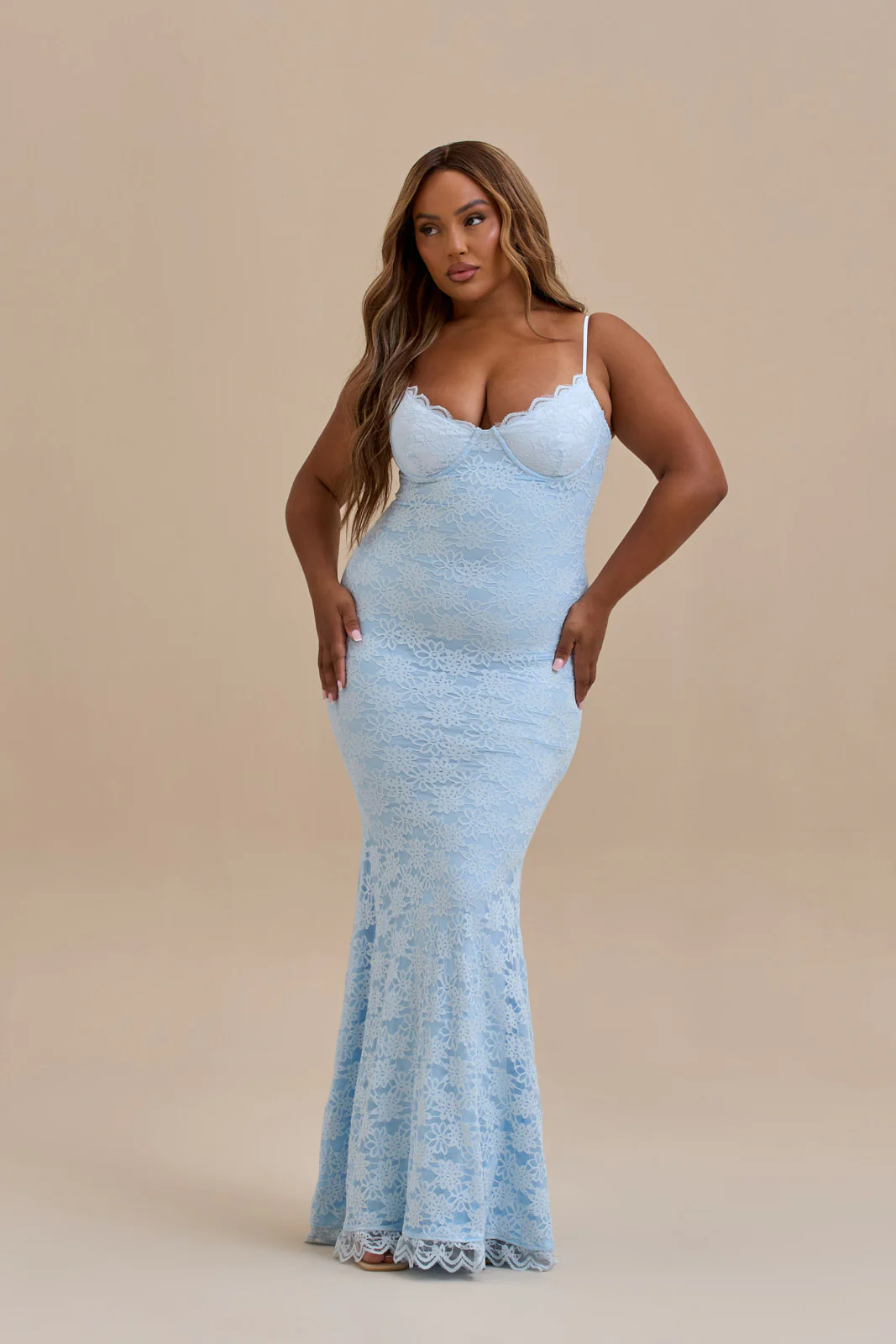LEAH LACE MAXI DRESS | BABY BLUE - Image 13