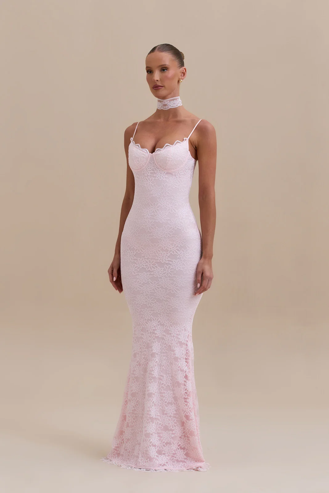 LEAH LACE MAXI DRESS | BABY PINK - Image 13