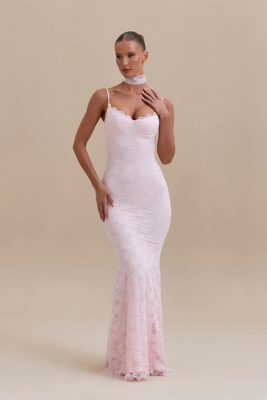 LEAH LACE MAXI DRESS | BABY PINK - Image 14