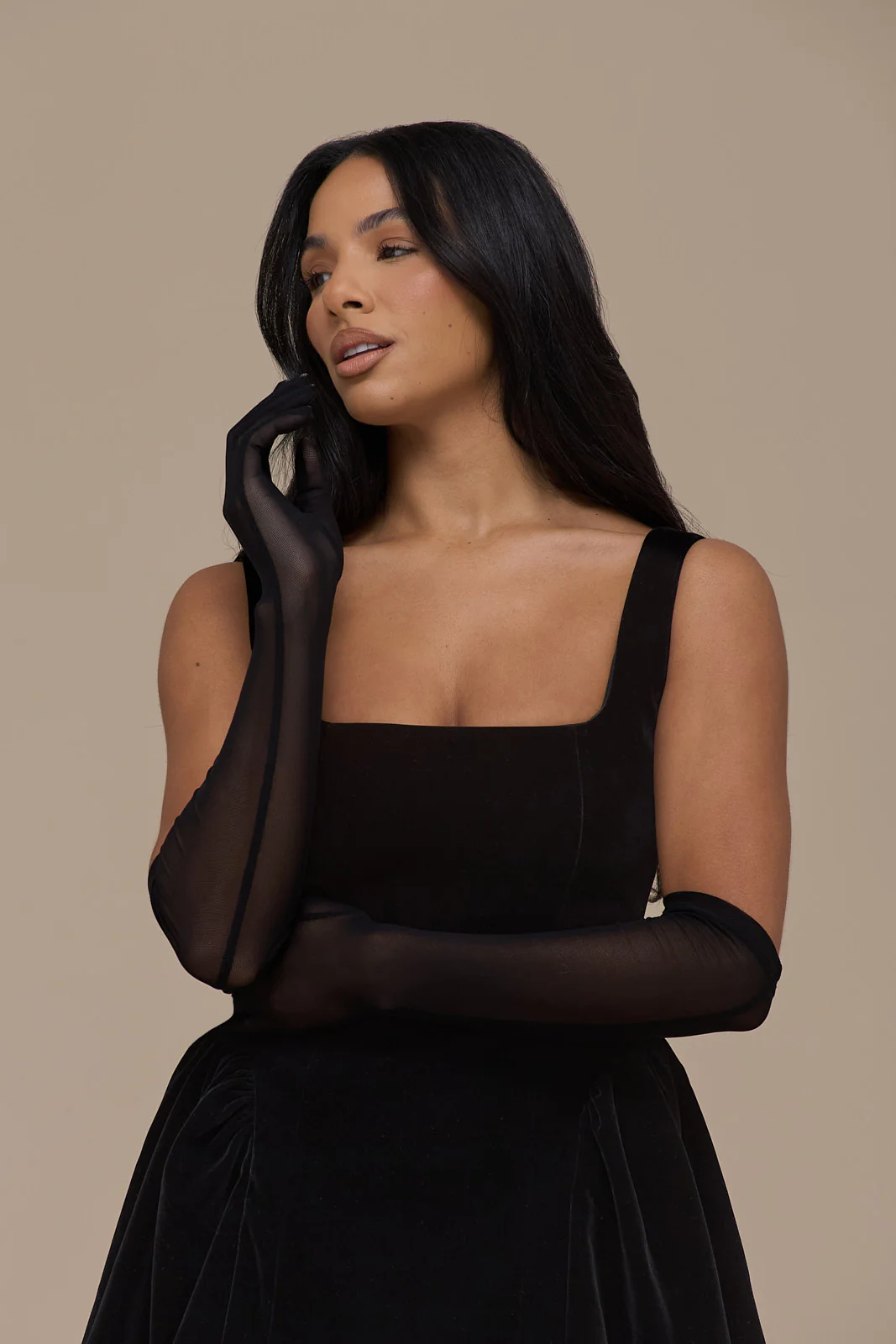 LUCKY MINI DRESS | BLACK VELVET - Image 5