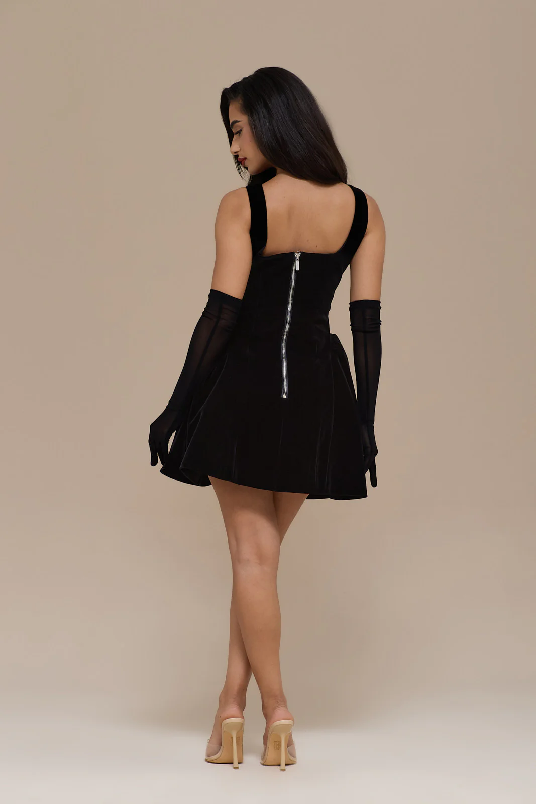 LUCKY MINI DRESS | BLACK VELVET - Image 8