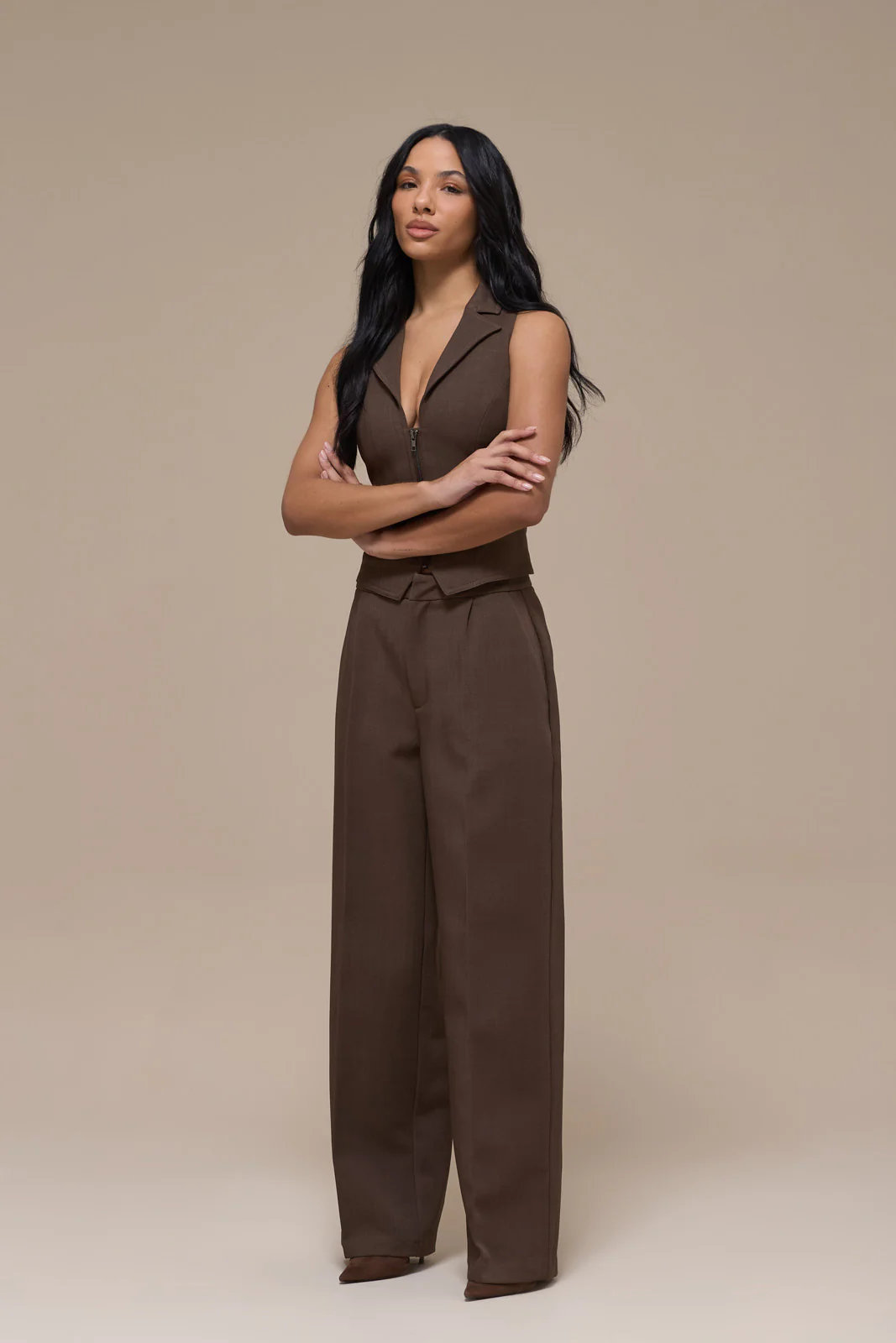 MAEVE TAILORED TROUSERS | BROWN - Image 4