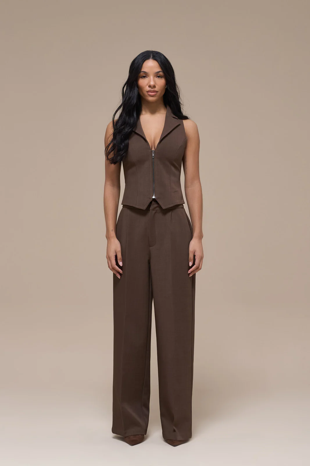 MAEVE TAILORED TROUSERS | BROWN - Image 7