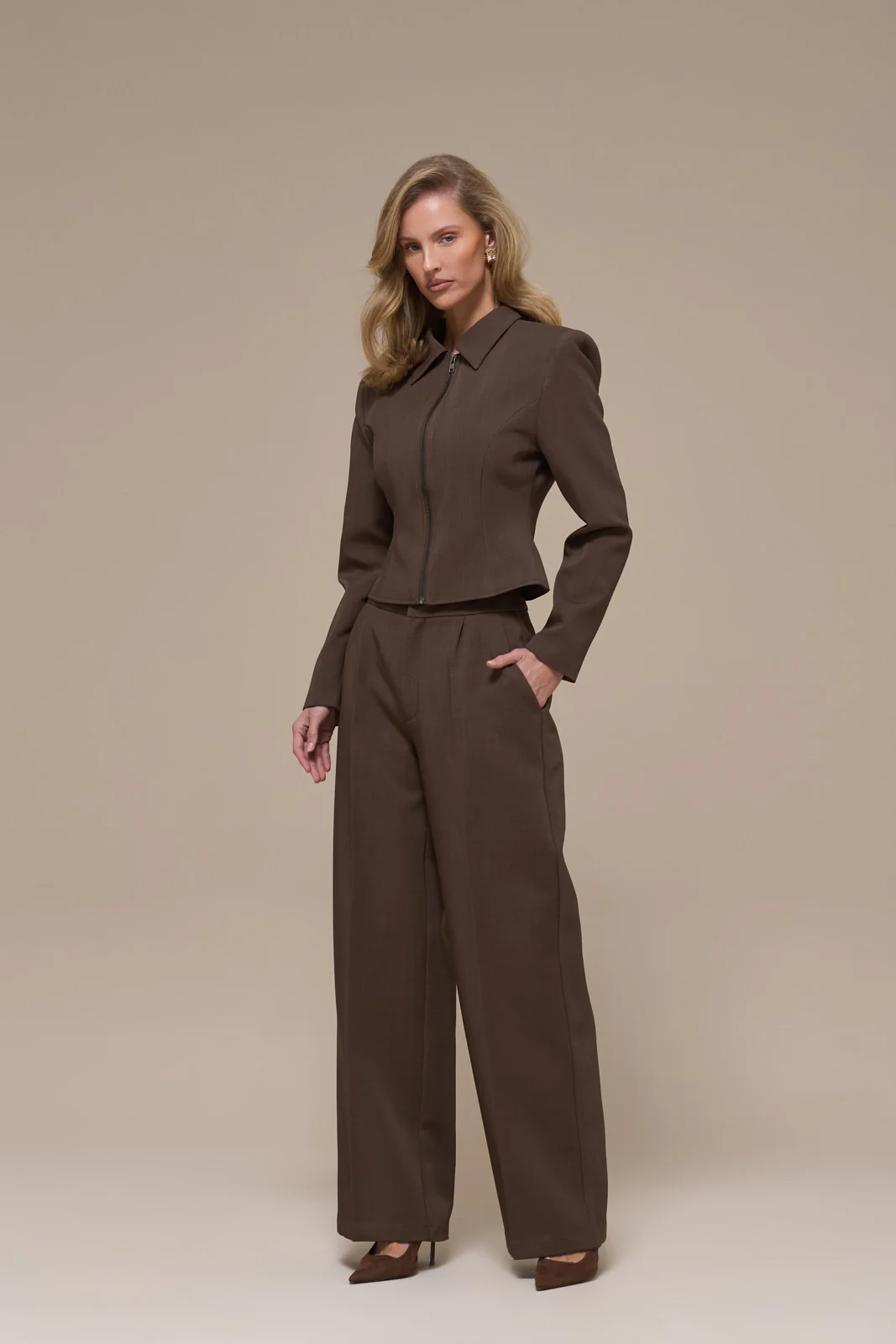 MAEVE TAILORED TROUSERS | BROWN - Image 9