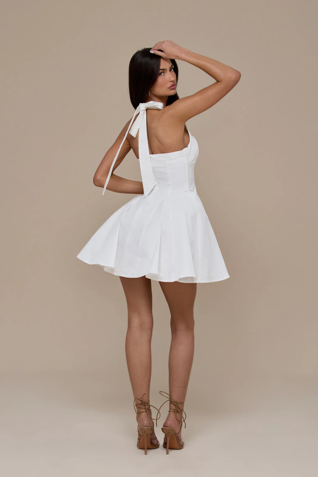 MARILYN HALTER NECK MINI DRESS | WHITE - Image 12