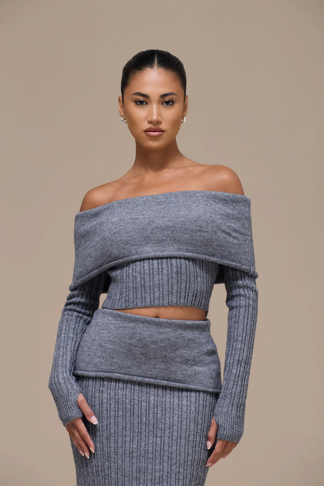 MOLLIE KNIT CO-ORD | GREY - Image 11