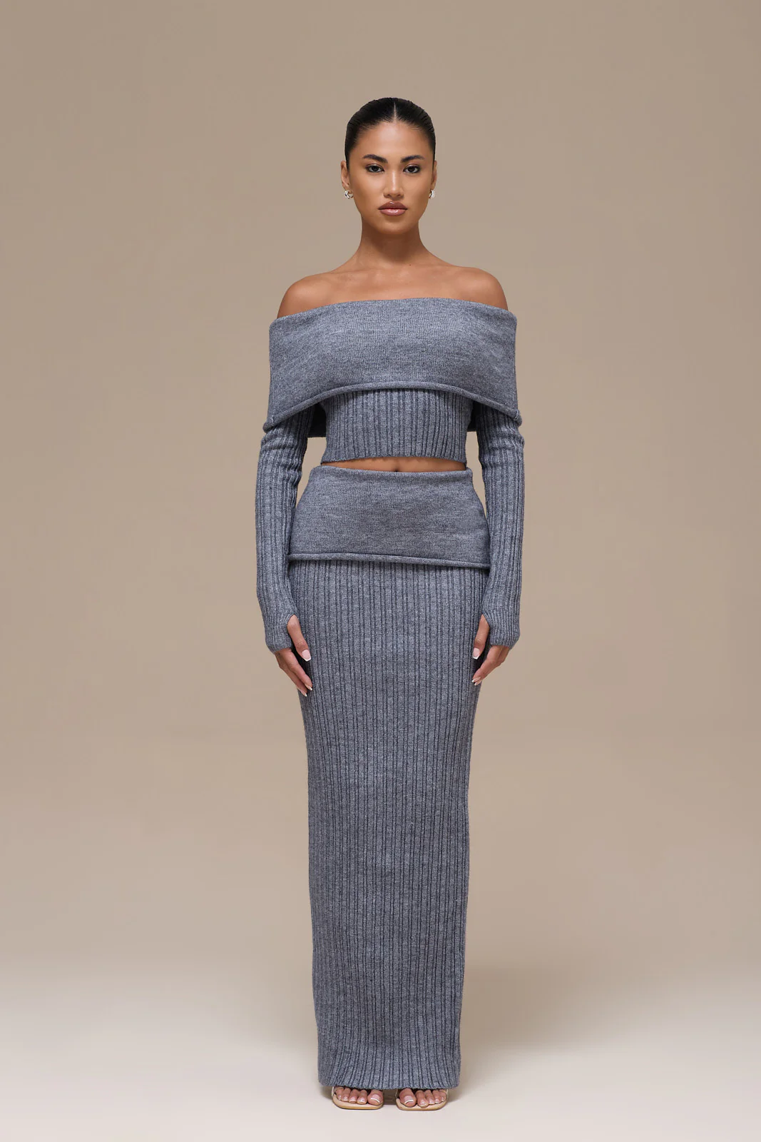 MOLLIE KNIT CO-ORD | GREY - Image 13