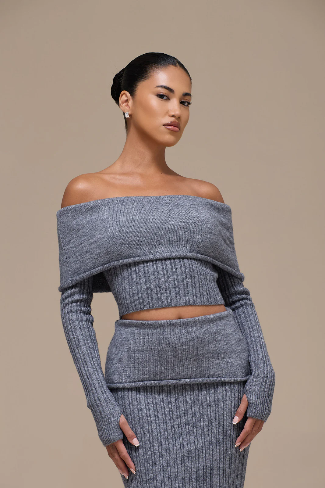 MOLLIE KNIT CO-ORD | GREY - Image 15