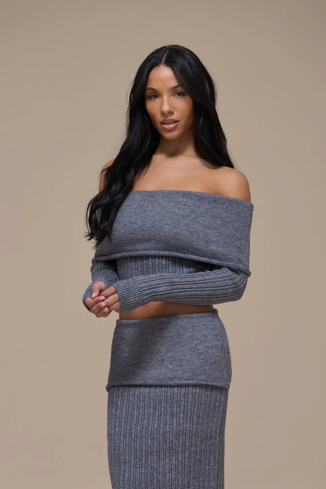 MOLLIE KNIT CO-ORD | GREY - Image 4