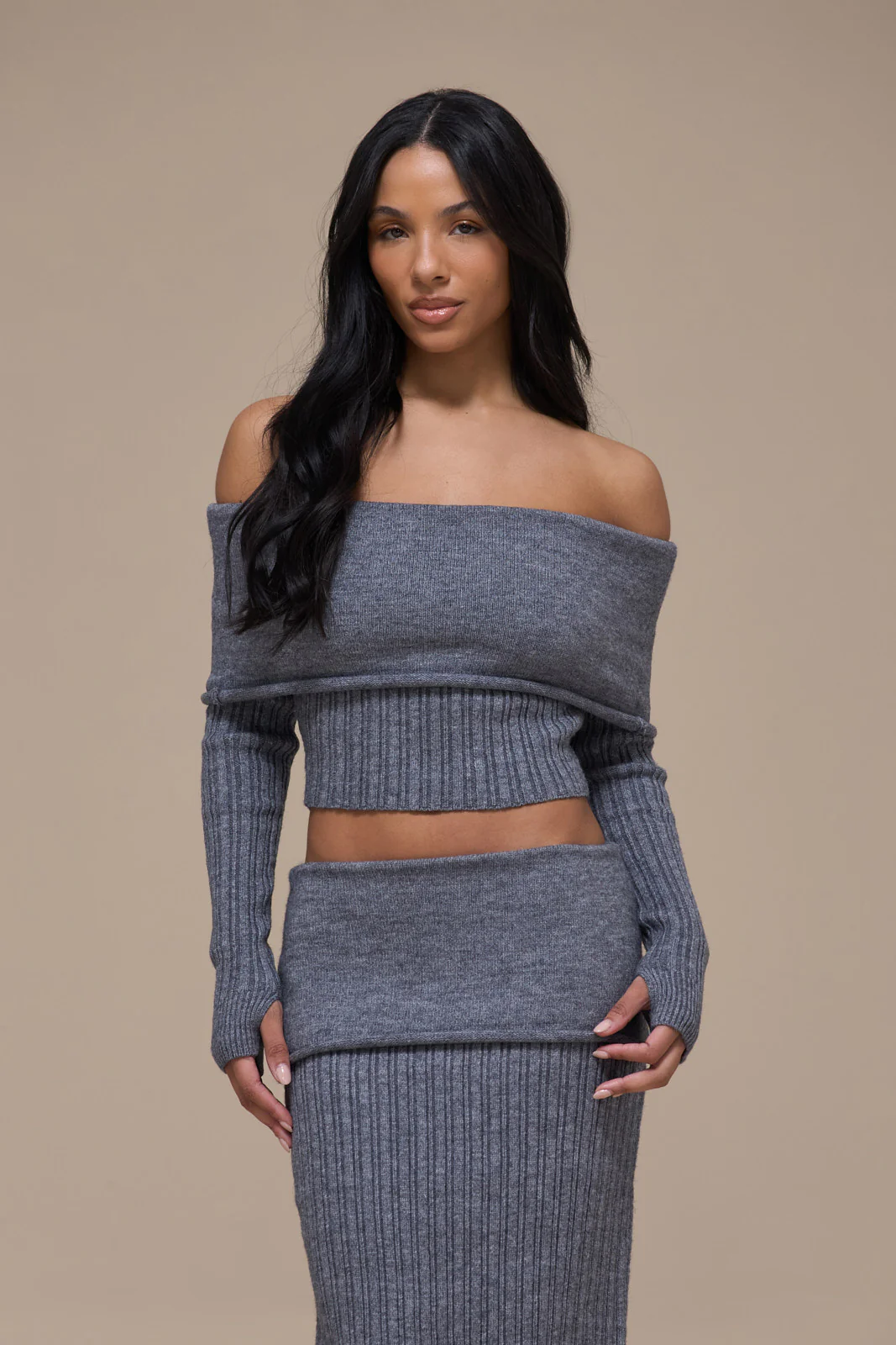 MOLLIE KNIT CO-ORD | GREY - Image 8