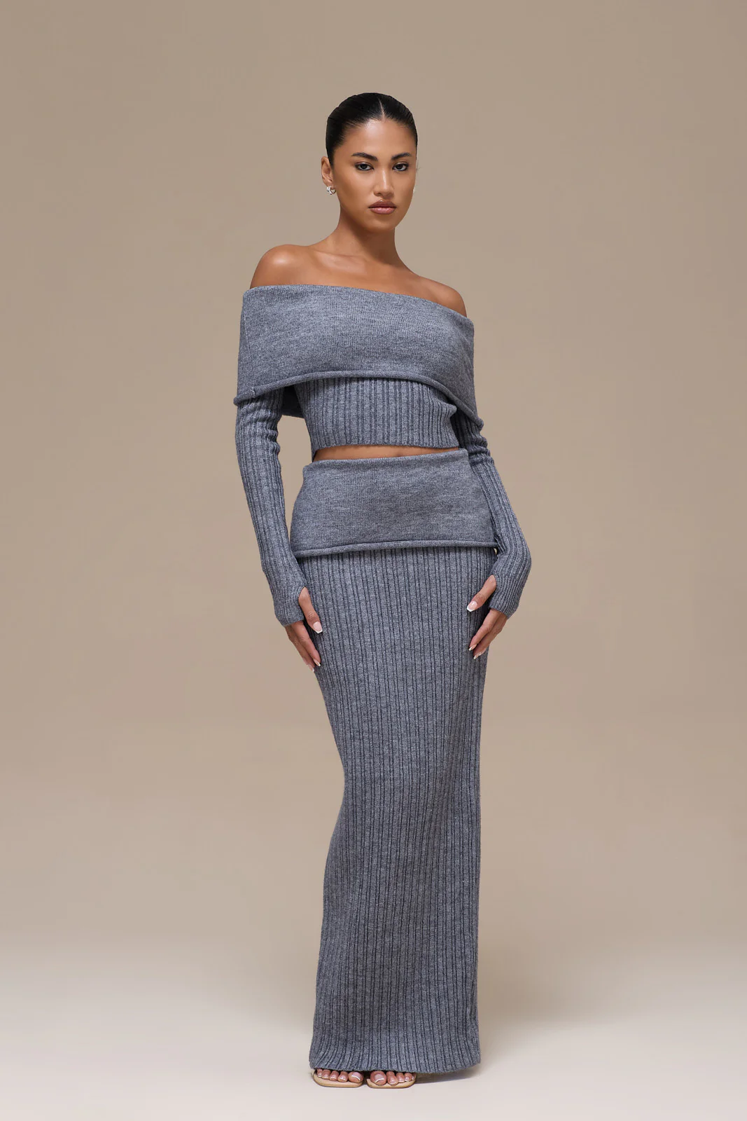 MOLLIE KNIT CO-ORD | GREY - Image 9