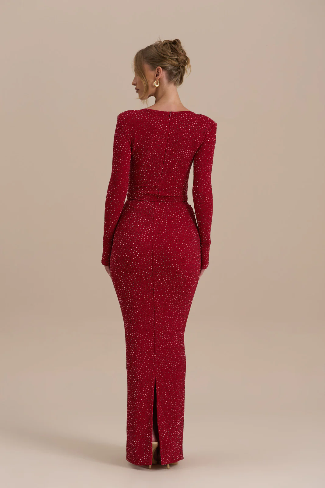 NARA DRAPE MAXI SKIRT | RED HOTFIX - Image 8