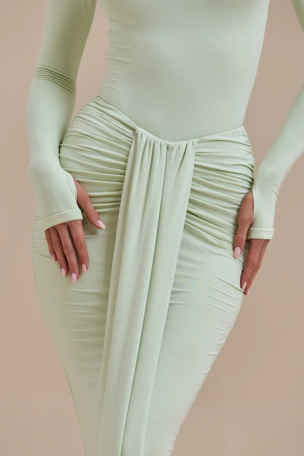NARA DRAPE MAXI SKIRT | MINT - SALE - Image 5