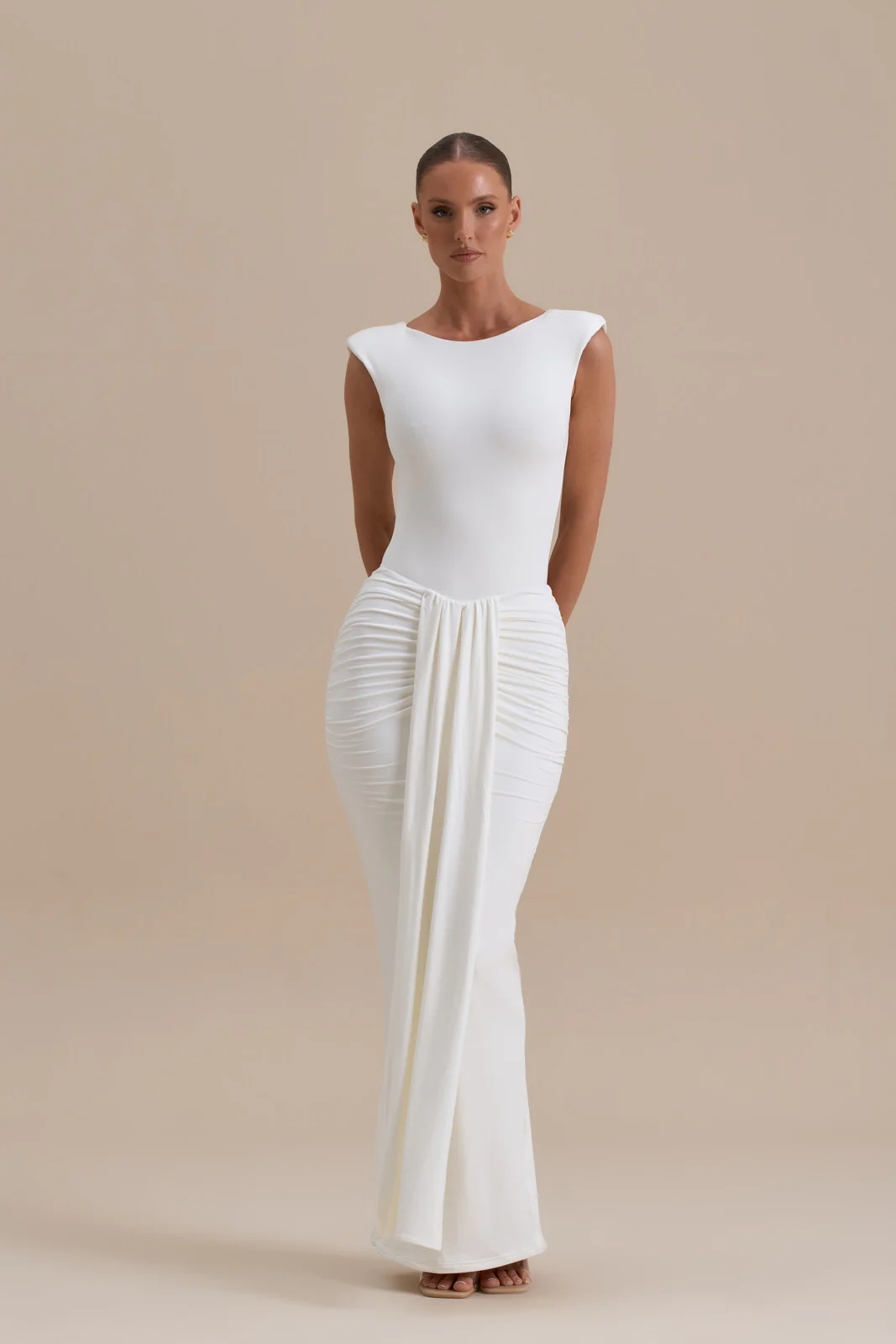 NARA DRAPE MAXI SKIRT | WHITE - SALE - Image 5