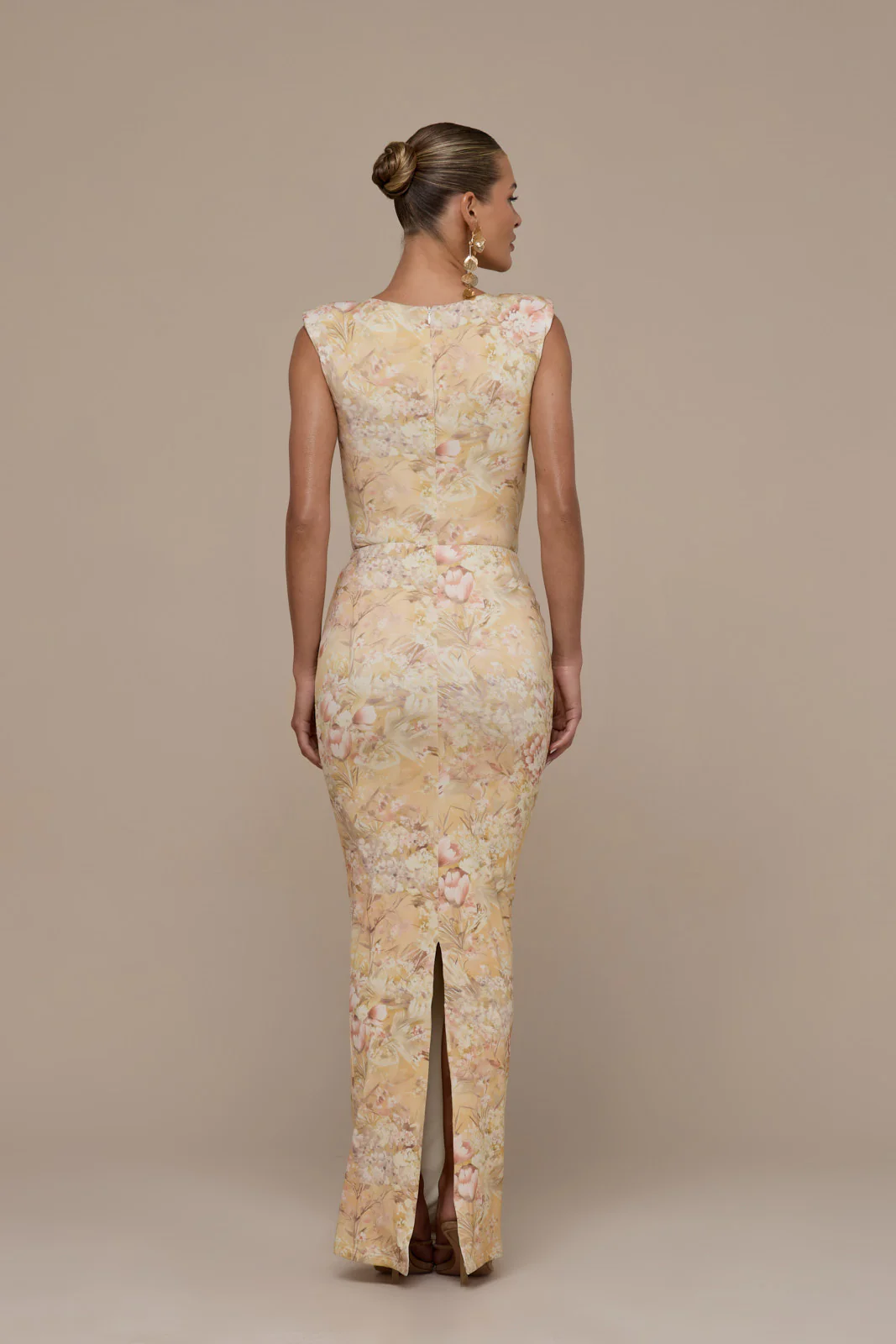 NARA DRAPE MAXI SKIRT | YELLOW FLORAL - Image 2