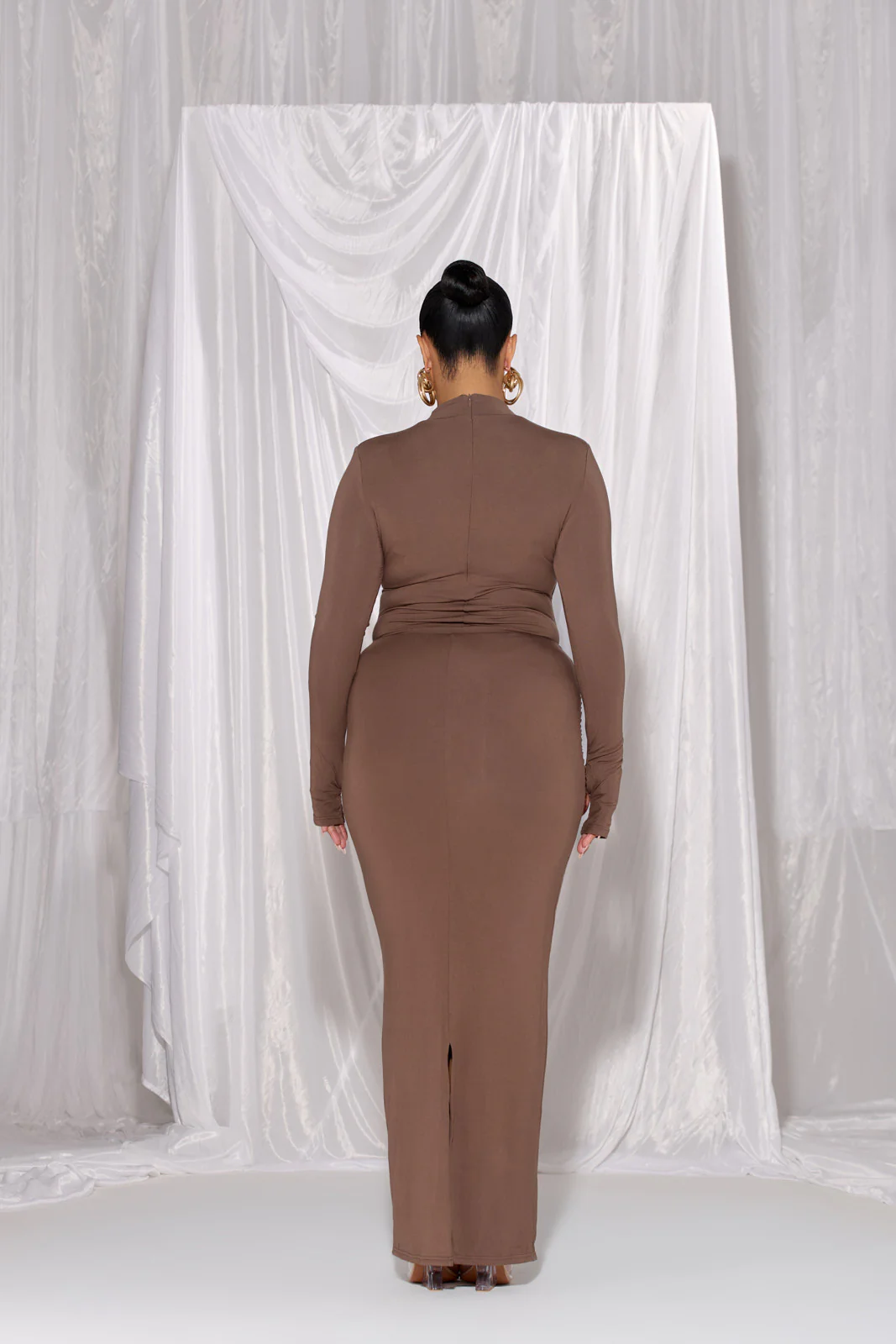 NARA HIGH NECK BODYSUIT | CHOCOLATE - Image 18