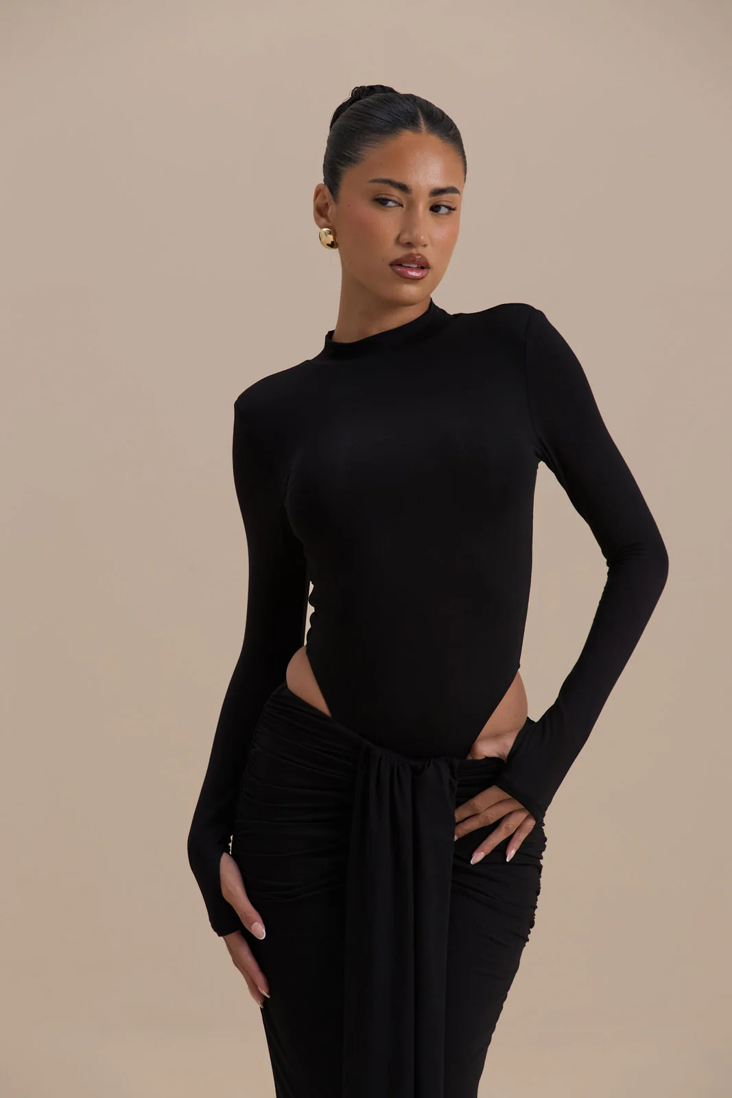 NARA HIGH NECK BODYSUIT | BLACK - Image 4