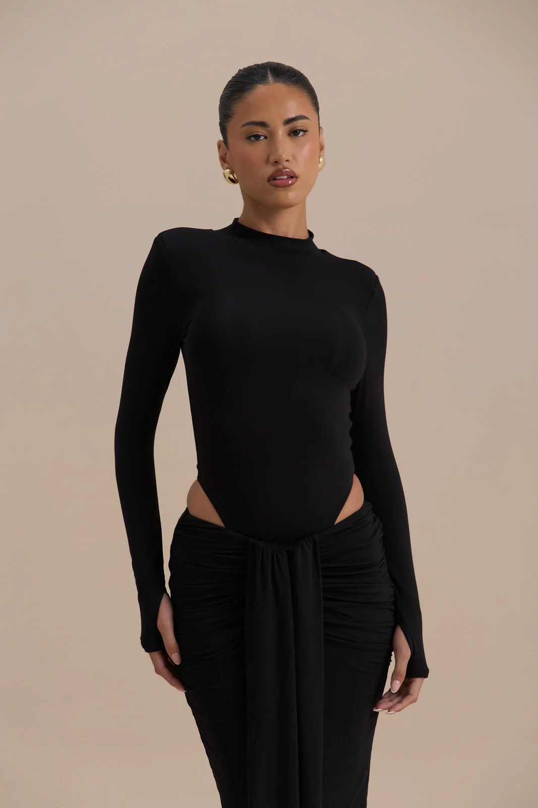 NARA HIGH NECK BODYSUIT | BLACK - Image 5