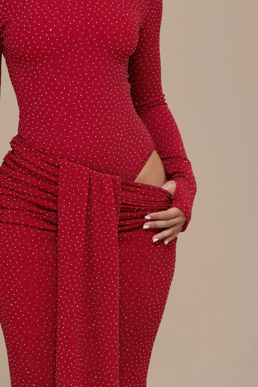 NARA LONG SLEEVE BODYSUIT | RED HOTFIX - Image 4