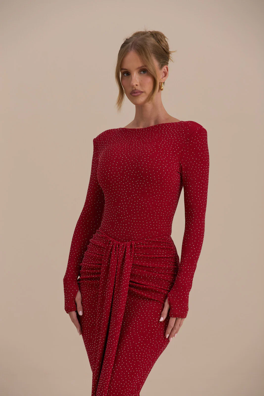 NARA LONG SLEEVE BODYSUIT | RED HOTFIX - Image 8