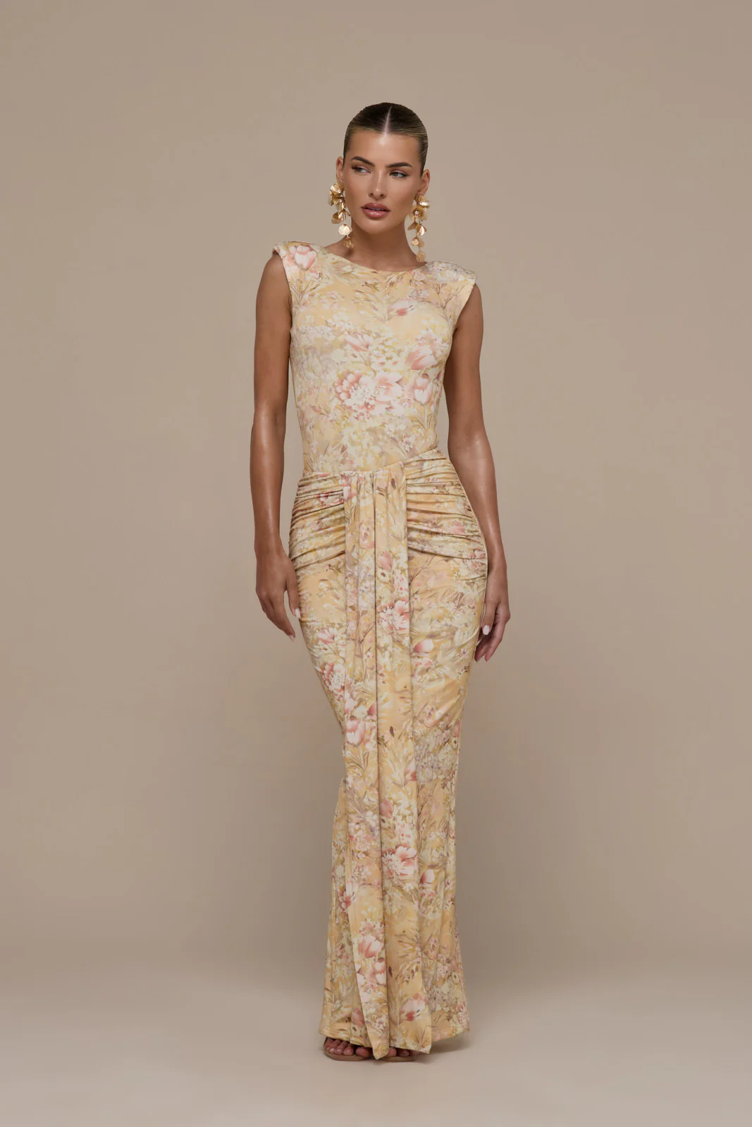 NARA SLEEVELESS BODYSUIT | YELLOW FLORAL - Image 8