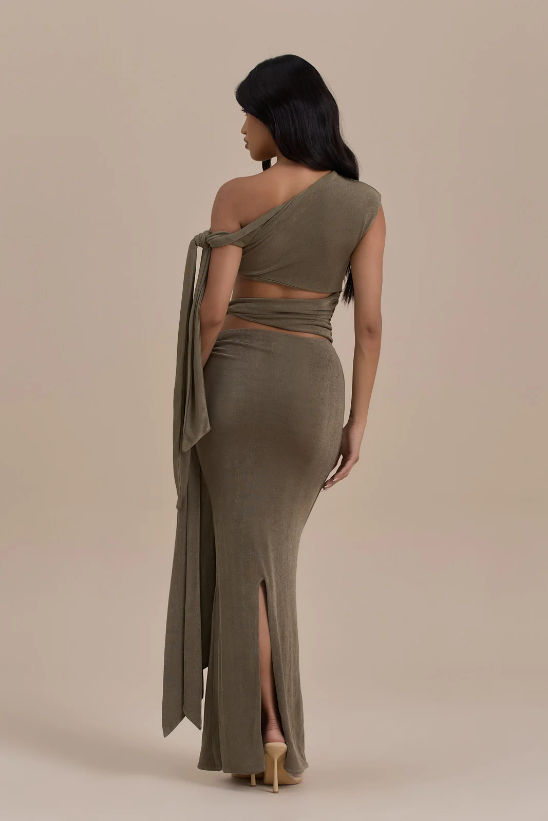NOA MAXI SKIRT | KHAKI - Image 4