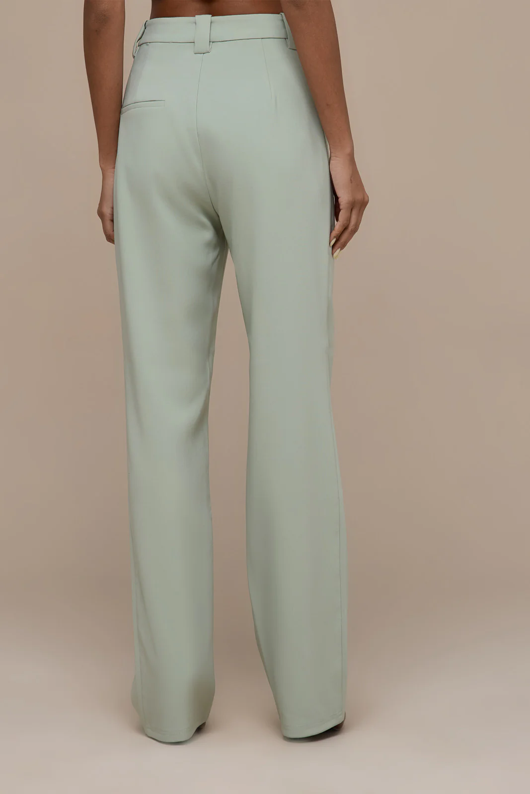 OLIVIA STRAIGHT LEG TROUSERS WITH ADJUSTABLE WAIST | SAGE - Image 5