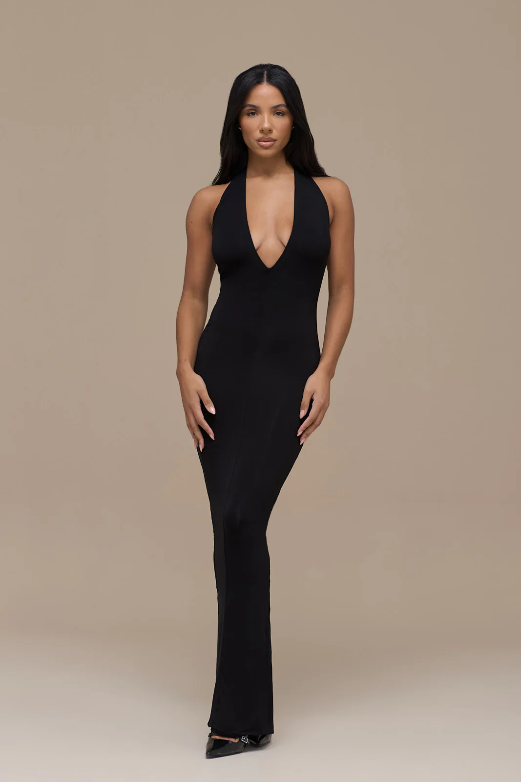 PHE HALTER MAXI DRESS | BLACK - Image 13