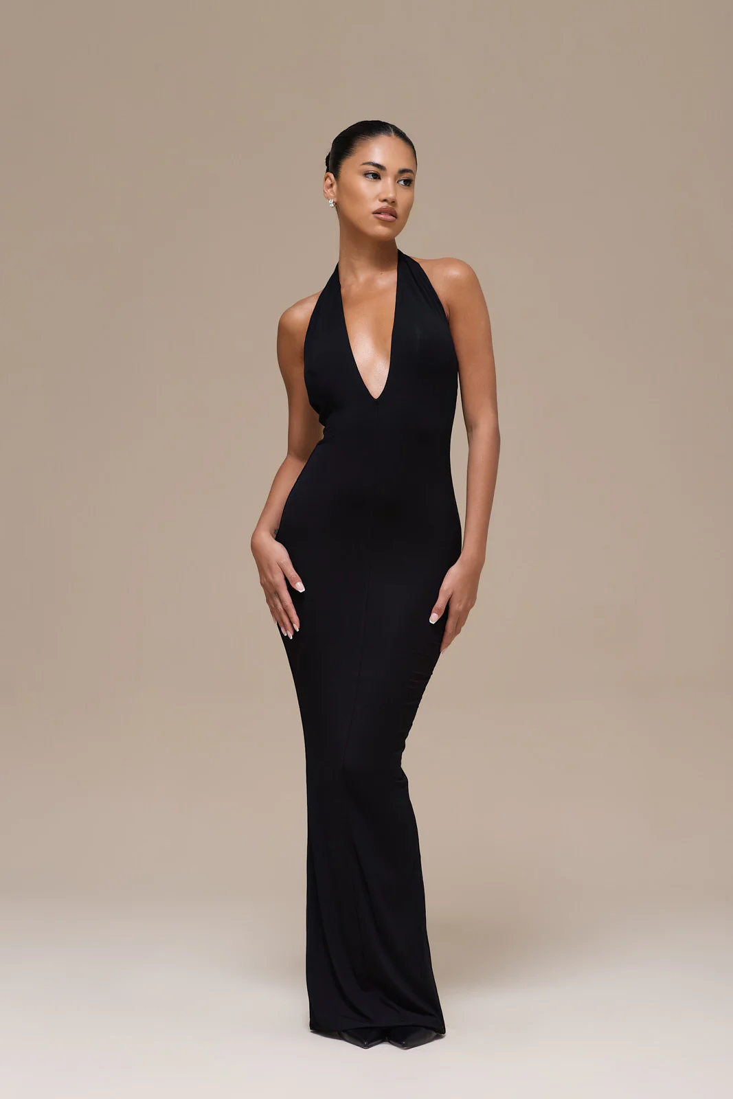 PHE HALTER MAXI DRESS | BLACK - Image 16