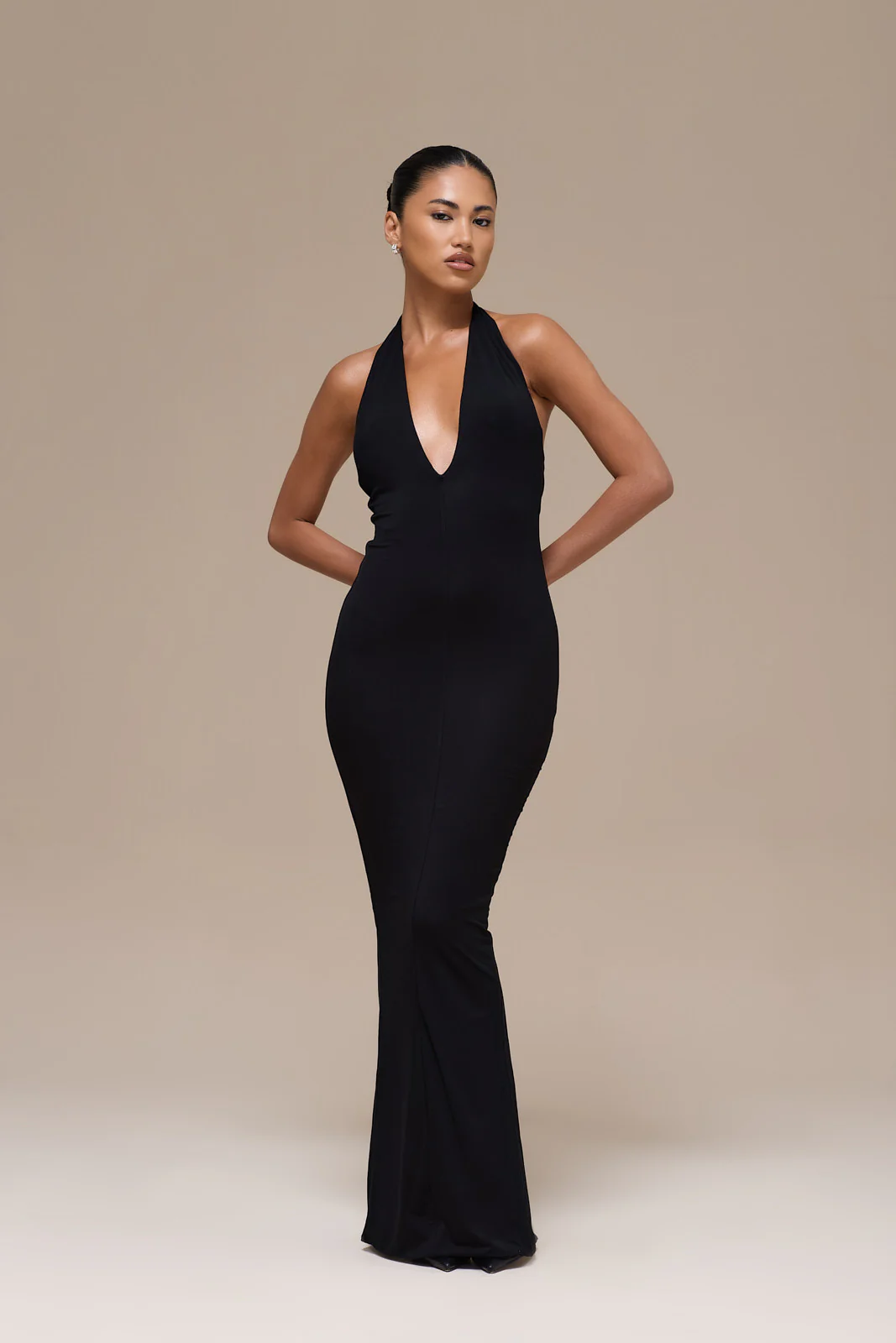 PHE HALTER MAXI DRESS | BLACK - Image 17