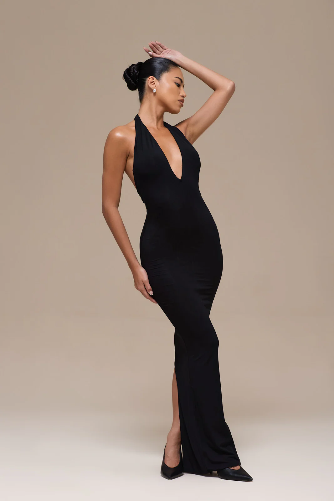 PHE HALTER MAXI DRESS | BLACK - Image 19