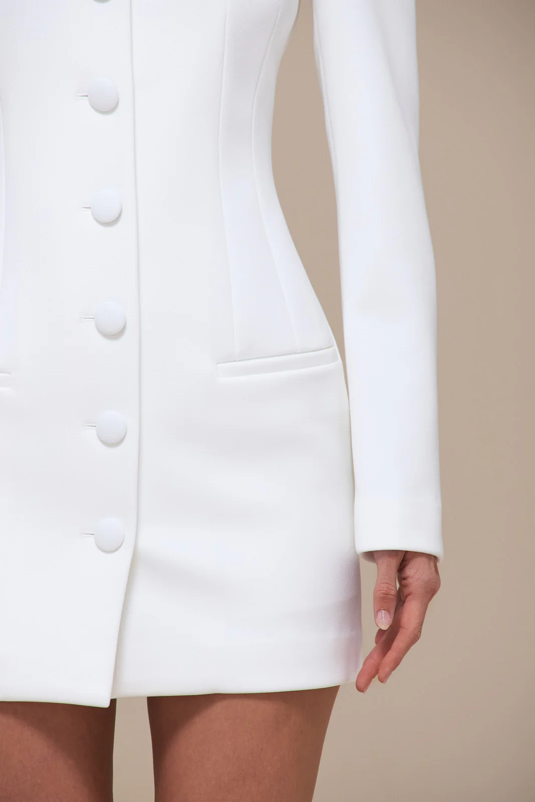 PIPPA BLAZER DRESS | WHITE - Image 6