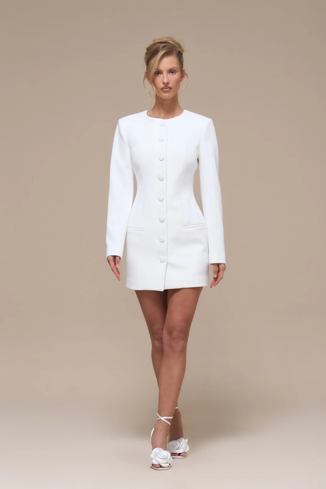 PIPPA BLAZER DRESS | WHITE - Image 7