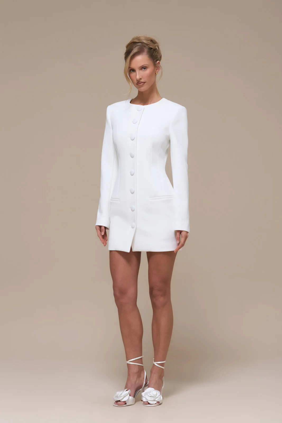 PIPPA BLAZER DRESS | WHITE - Image 8